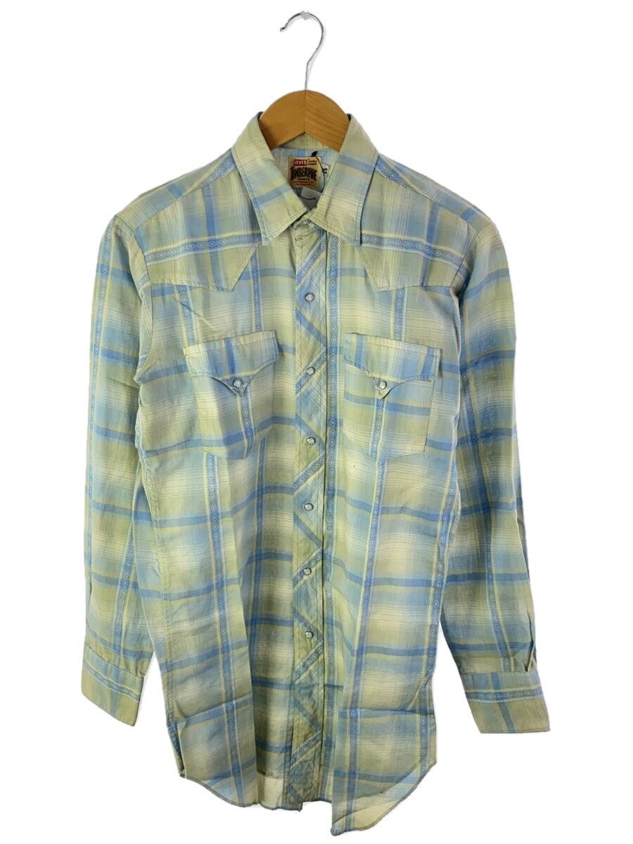 Levi’s◆60s/TIMBERLINE SHIRT/ウェスタンシャツ/長袖シャツ/15/BLU/チェック