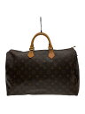 【中古】LOUIS VUITTON◆1)スピーディ35_モノグラム・キャンバス_BRW/PVC/BRW【バッグ】