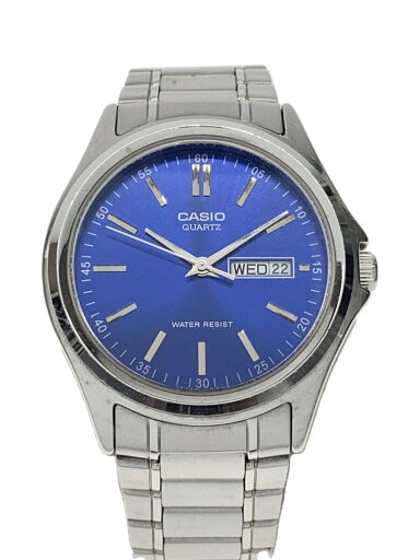 【中古】CASIO◆クォーツ腕時計/アナログ/ステンレス/ブルー/シルバー/MTP-1239DJ【服飾雑貨他】 【中古】CASIO◆クォーツ腕時計/アナログ/ステンレス/ブルー/シルバー/MTP-1239DJ【服飾雑貨他】