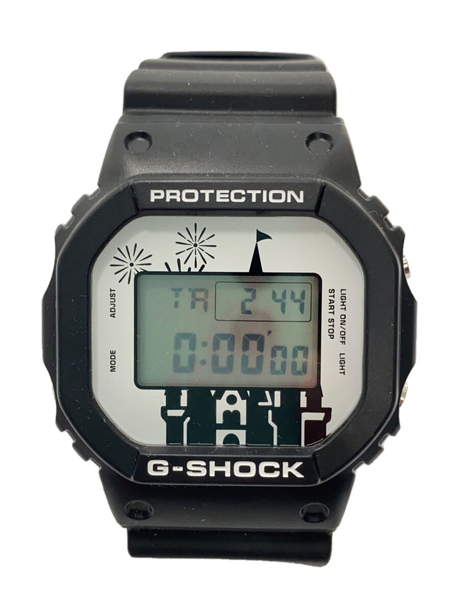 【中古】CASIO◆クォーツ腕時計/デジタル/ラバー/WHT/BLK/DW-5600VT/Tokyo Disney Resort//【服飾雑貨他】