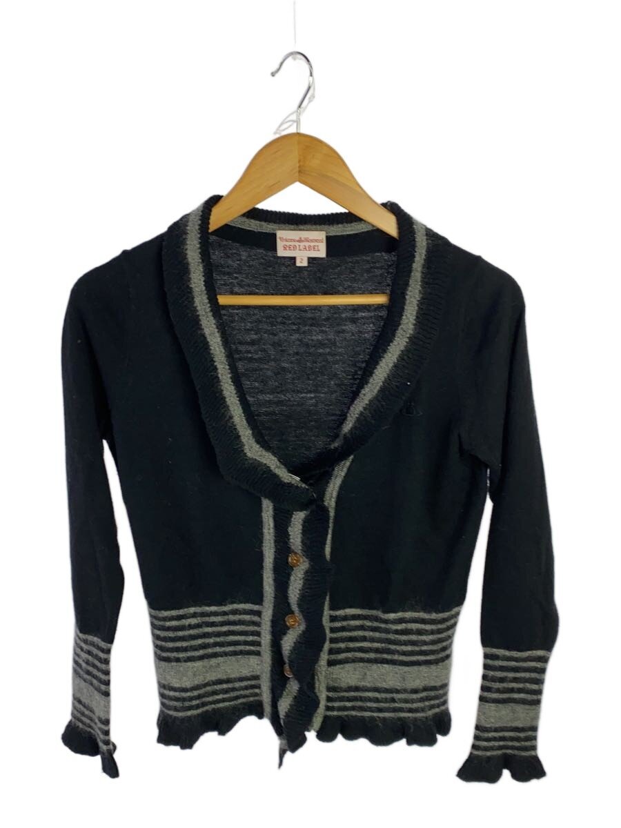 Vivienne Westwood RED LABEL◆カーディガン(薄手)/2/レーヨン/BLK/16-01-142026