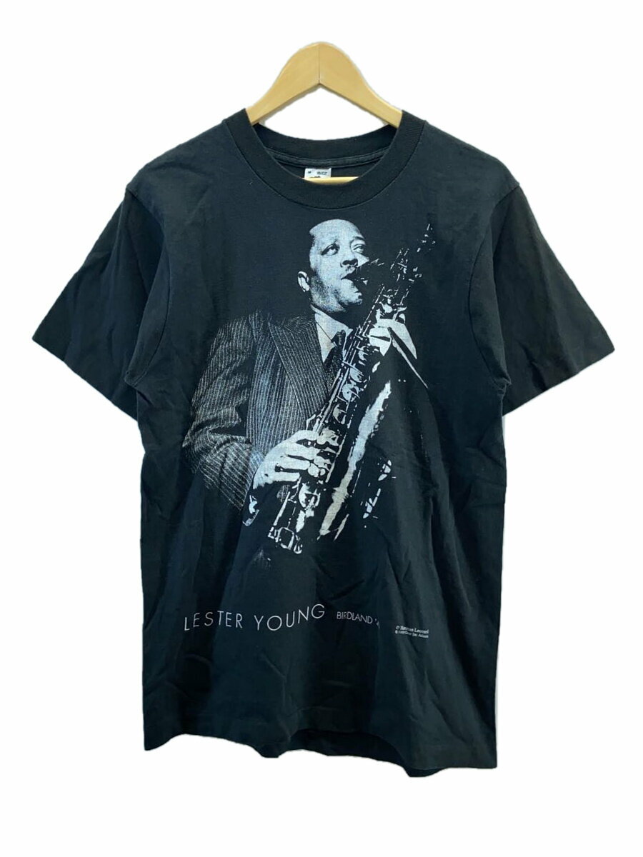 【中古】FRUIT OF THE LOOM◆90s/GEAR INC LESTER YOUNG/Tシャツ/M/コットン/BLK【メンズウェア】