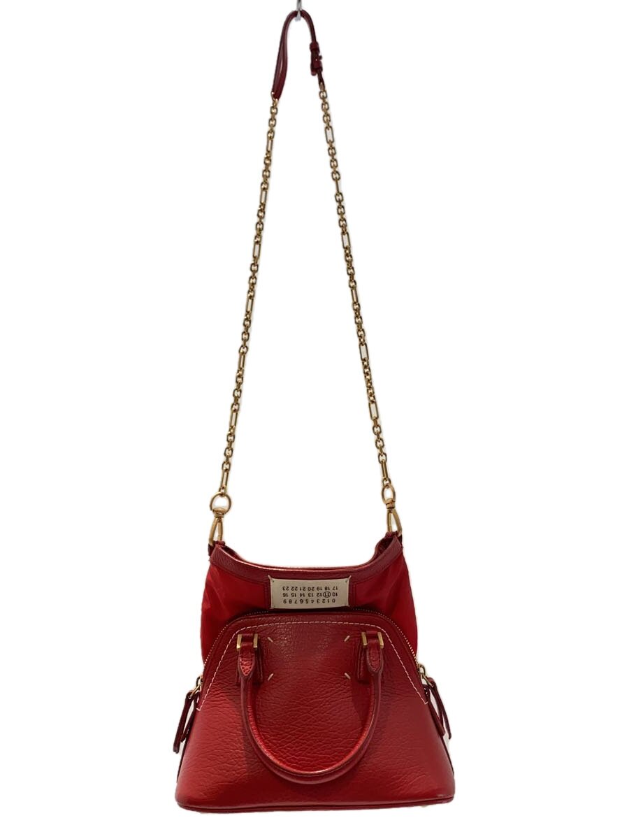 Maison Margiela◆ハンドバッグ/レザー/RED/無地/S56WG0081/5AC MICRO BAG//