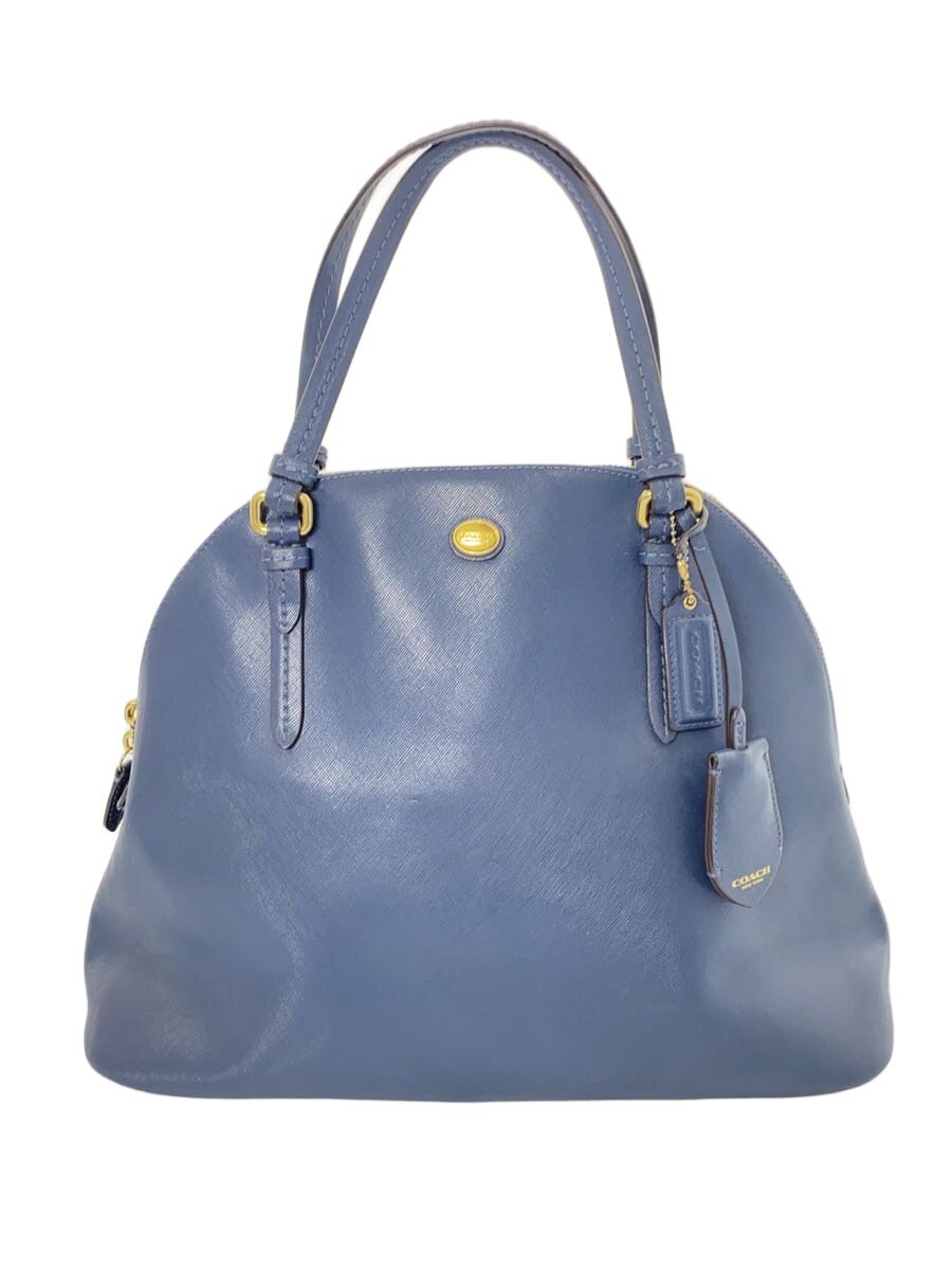 COACH - 【中古】COACH◆ハンドバッグ_オールレザー/レザー/NVY【バッグ】