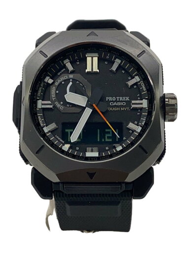 【中古】CASIO◆ソーラー腕時計_PRO TREK/デジアナ/ラバー/BLK/BLK【服飾雑貨他】 【中古】CASIO◆ソーラー腕時計_PRO TREK/デジアナ/ラバー/BLK/BLK【服飾雑貨他】
