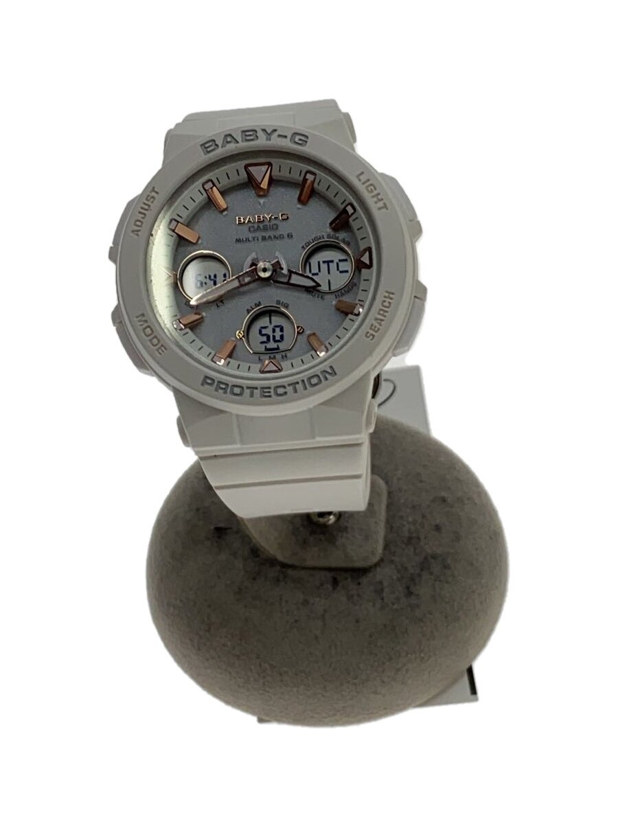 Y - 【中古】CASIO◆ソーラー腕時計・Baby-G/デジアナ/WHT//【服飾雑貨他】