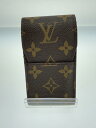 【中古】LOUIS VUITTON◆エテュイ・シガレット_モノグラム・キャンバス_BRW/PVC/BRW/縁ひび割れ有【服飾雑貨他】