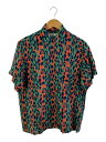 【中古】WACKO MARIA◆19ss/LEOPARD HAWAIIAN SHIRT/アロハシャツ/XS/レーヨン/GRN/レオパード//【メンズウェア】