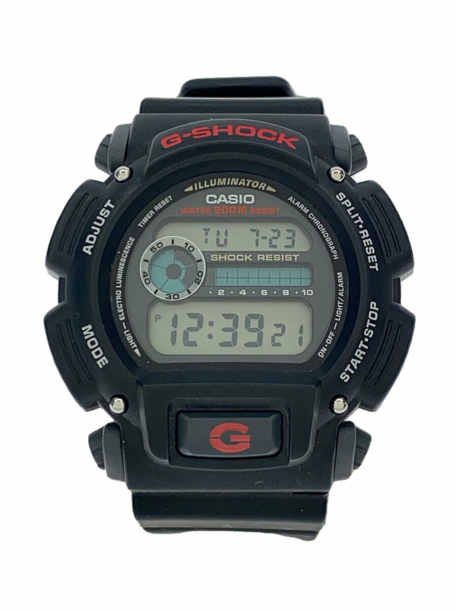 【中古】CASIO◆腕時計/デジタル/ラバー/BLK/BLK/DW-9052【服飾雑貨他】