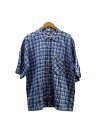 【中古】QUIKSILVER◆90s/半袖シャツ/L/コットン/BLU/チェック【メンズウェア】(4)
