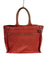 【中古】PORTER◆トートバッグ/コットン/RED/無地【バッグ】