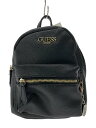 【中古】GUESS◆リュック/フェイクレザー/BLK/無地【バッグ】