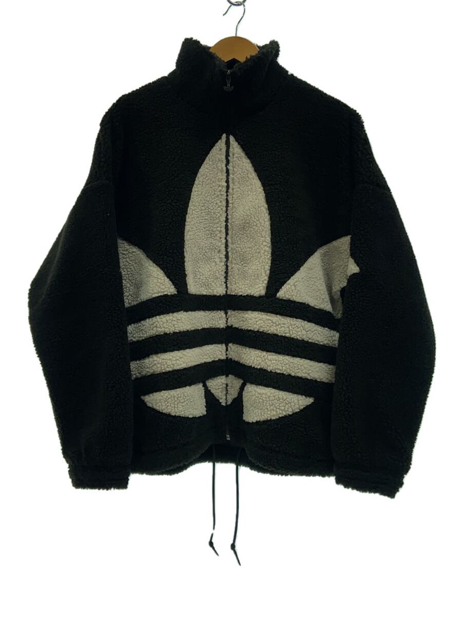 【中古】adidas◆adidas アディダス/フリースジャケット/L/ポリエステル/BLK/HC0325/黒【レディースウェア】