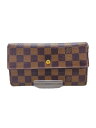 【中古】LOUIS VUITTON◆ポルト・トレゾール・インターナショナル_ダミエ・エベヌ_BRW/PVC/BRW/総柄/レディース【服飾雑貨他】(4)