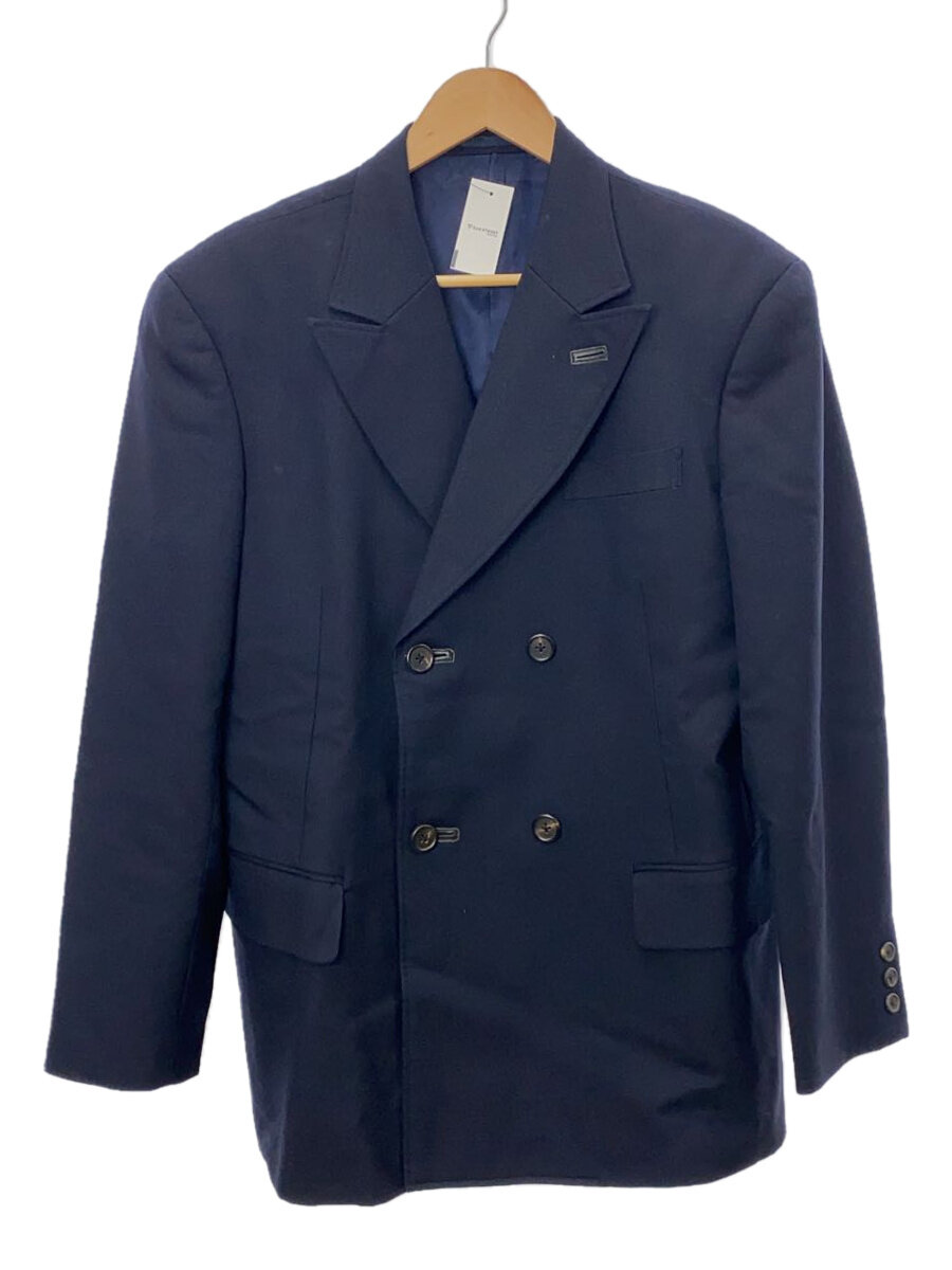【中古】Y’s for men◆ピークドラペル/ダブルブレスト/テーラードジャケット/M/ウール/NVY/MF-J14-119【メンズウェア】