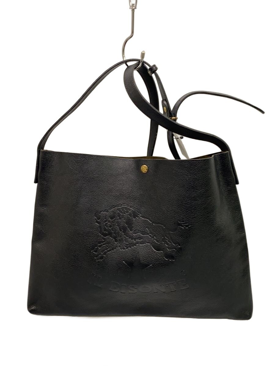 IL BISONTE - 【中古】IL BISONTE◆ショルダーバッグ/--/BLK/無地//【バッグ】
