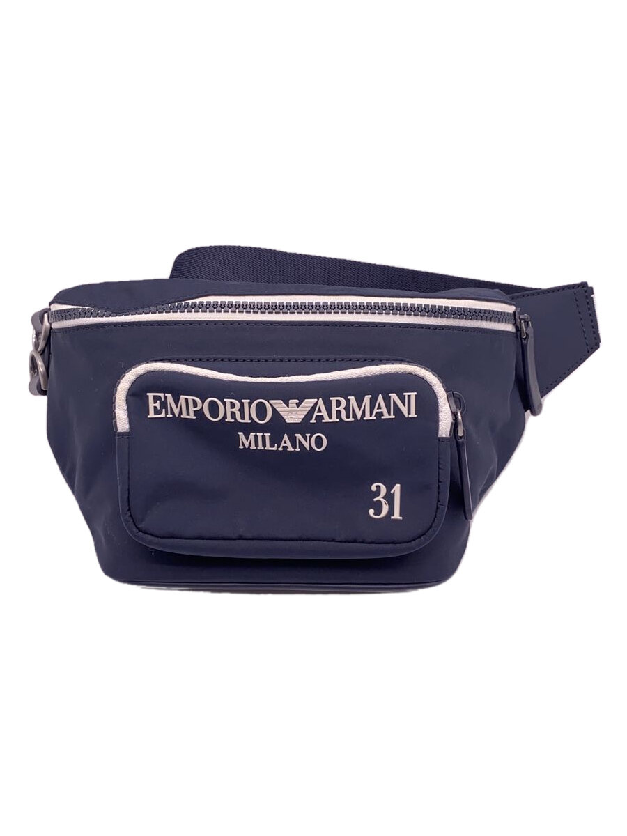 【中古】EMPORIO ARMANI◆ウエストバッグ/NVY/無地【バッグ】