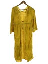 【中古】Sara mallika◆レースガウン/トップス/M/コットン/YLW/021191717/長袖ワンピース【レディースウェア】