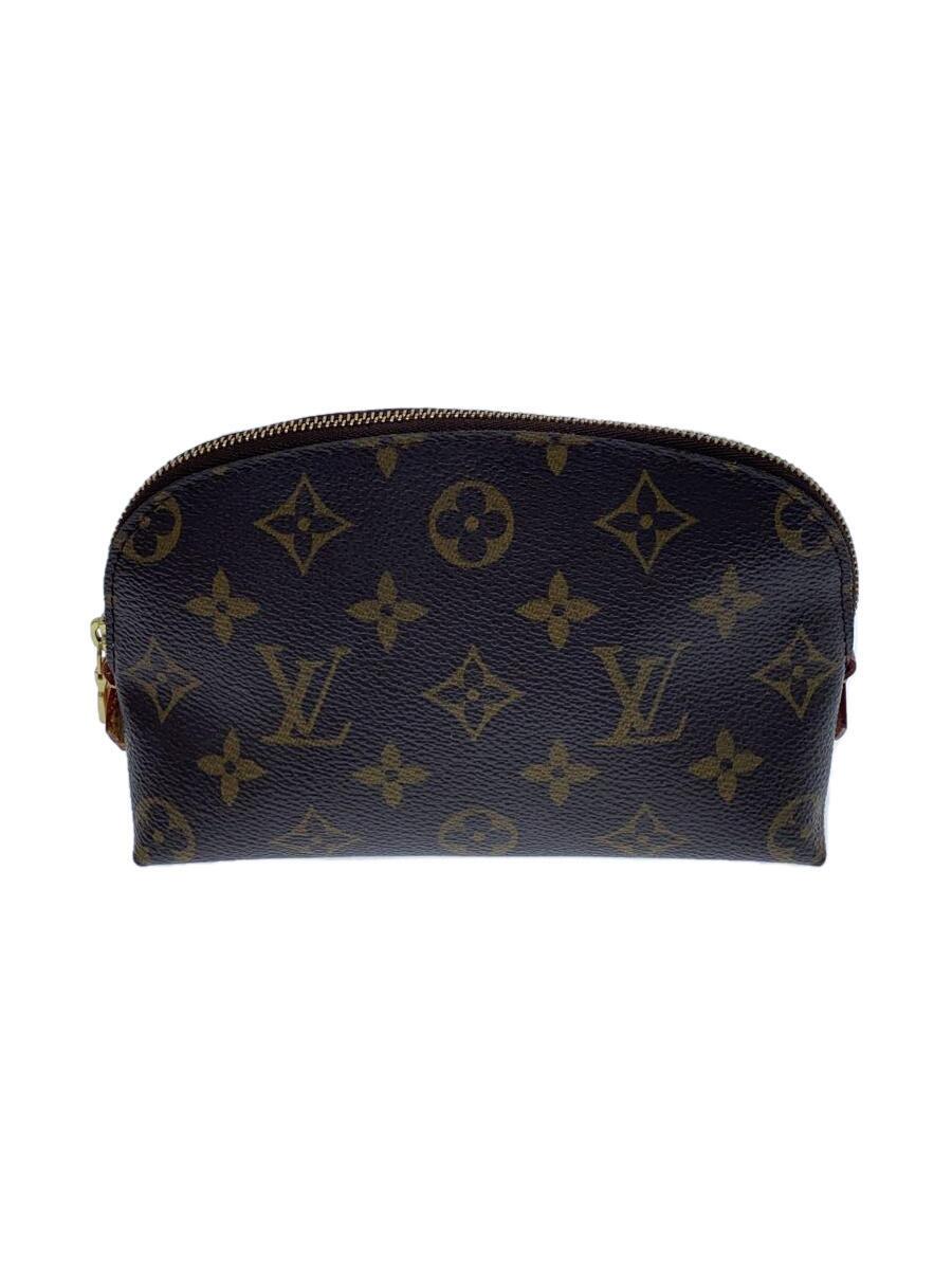 【中古】LOUIS VUITTON◆ポシェット・コスメティックPM_モノグラム・キャンバス_BRW/PVC/BRW【バッグ】