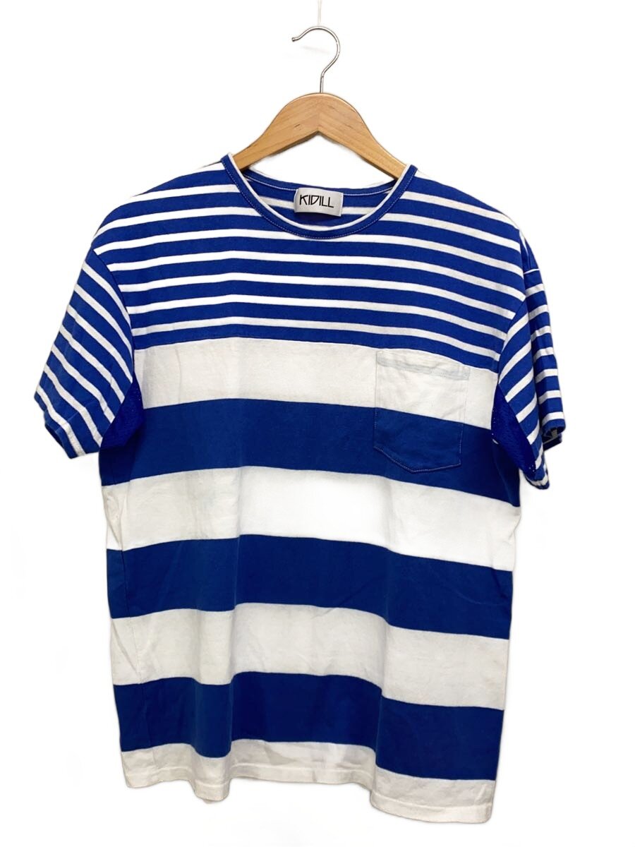 【中古】KIDILL/Tシャツ/--/コットン/BLU/ボーダー【メンズウェア】