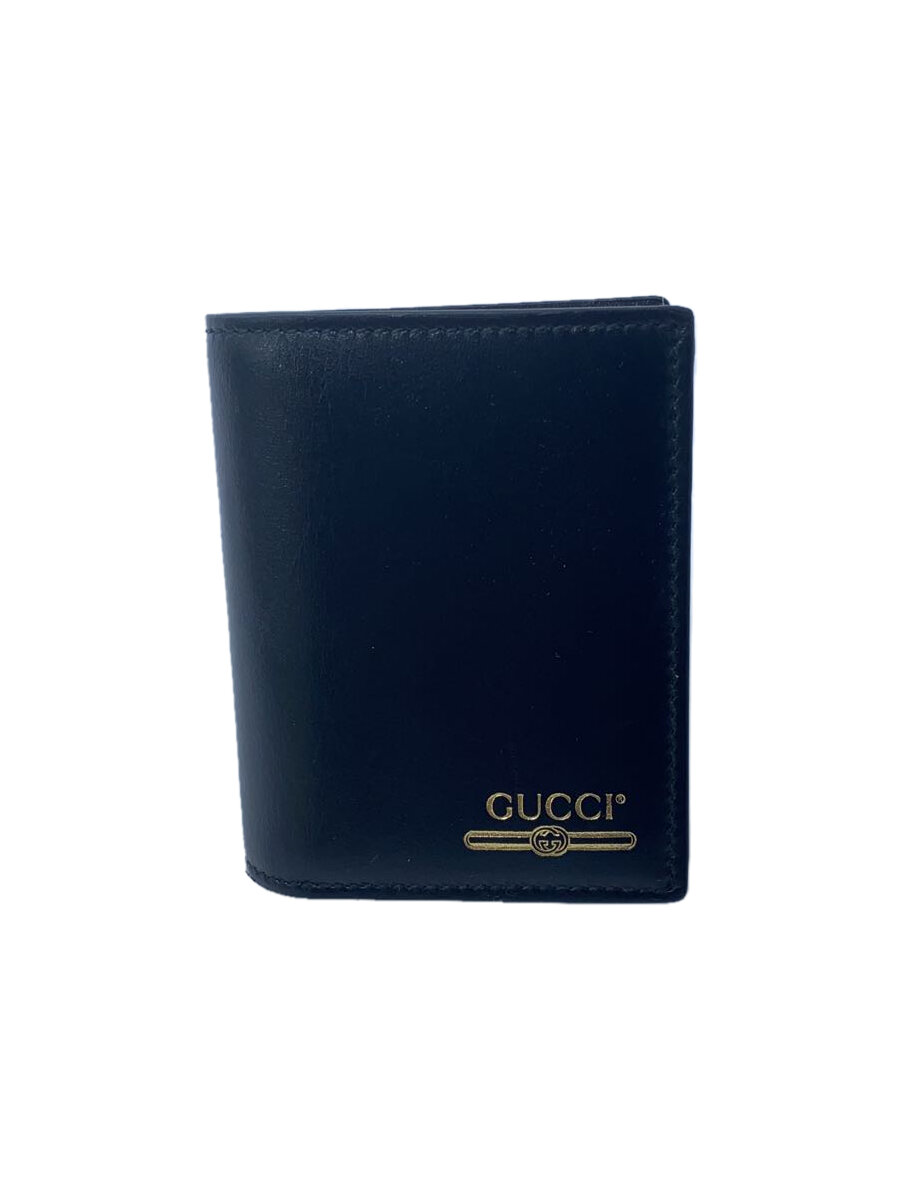【中古】GUCCI◆2つ折り財布/レザー/BLK/無地/レディース/573115・2149【服飾雑貨他】