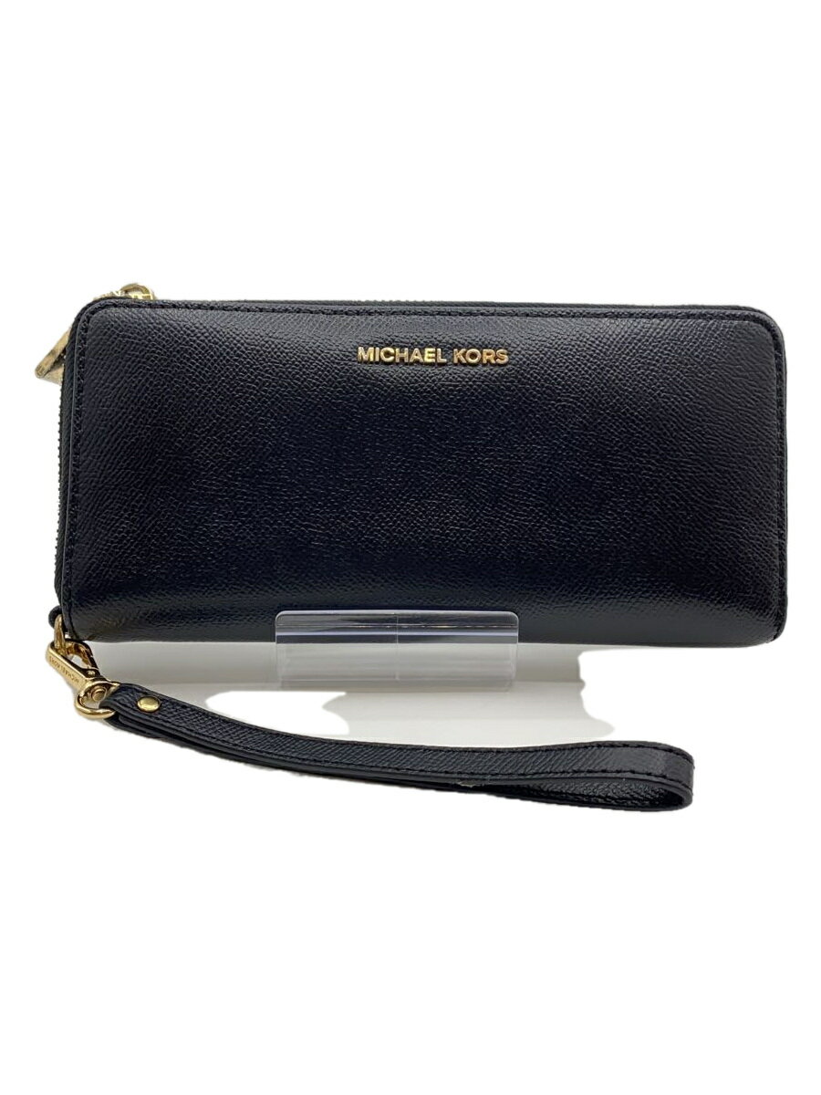 【中古】MICHAEL KORS◆長財布/レザー/BLK/レディース/32S5GTVE9L【服飾雑貨他】