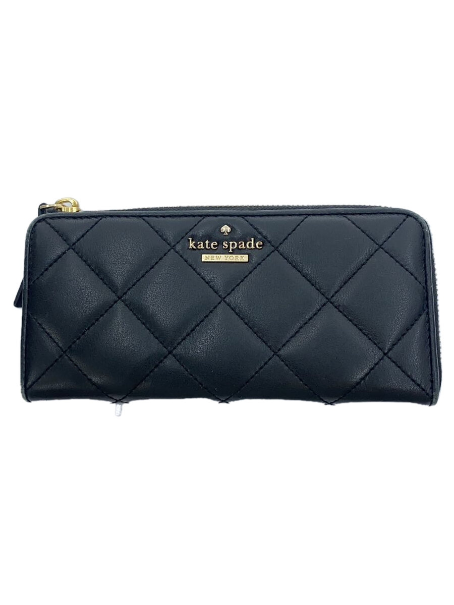 【中古】kate spade new york◆長財布/フェイクレザー/BLK/レディース【服飾雑貨他】