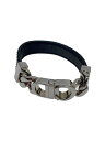 【中古】Dior HOMME◆CD ICON チェーン レザー ブレスレット/BLK/メンズ【服飾雑貨他】
