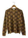 【中古】GUCCI◆GGウール ジャガード セーター/M/ウール/ブラウン/総柄/692900 XKCC5【メンズウェア】
