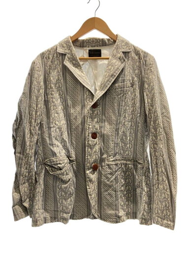 【中古】by GLAD HAND◆テーラードジャケット/L/コットン/GRY/総柄/BYGH-18-SS-02【メンズウェア】 【中古】by GLAD HAND◆テーラードジャケット/L/コットン/GRY/総柄/BYGH-18-SS-02【メンズウェア】