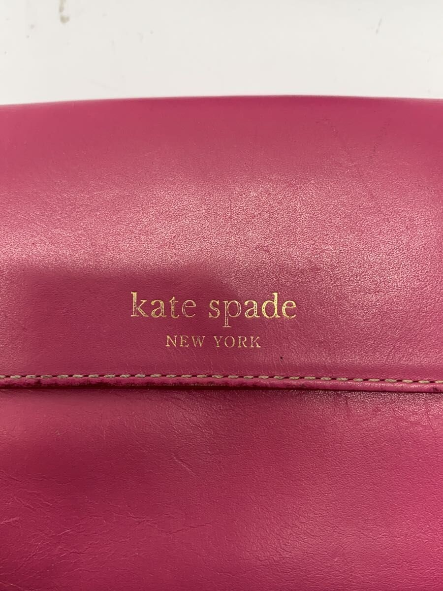 【中古】kate spade new york◆2つ折り財布/--/PNK/無地/レディース【服飾雑貨他】