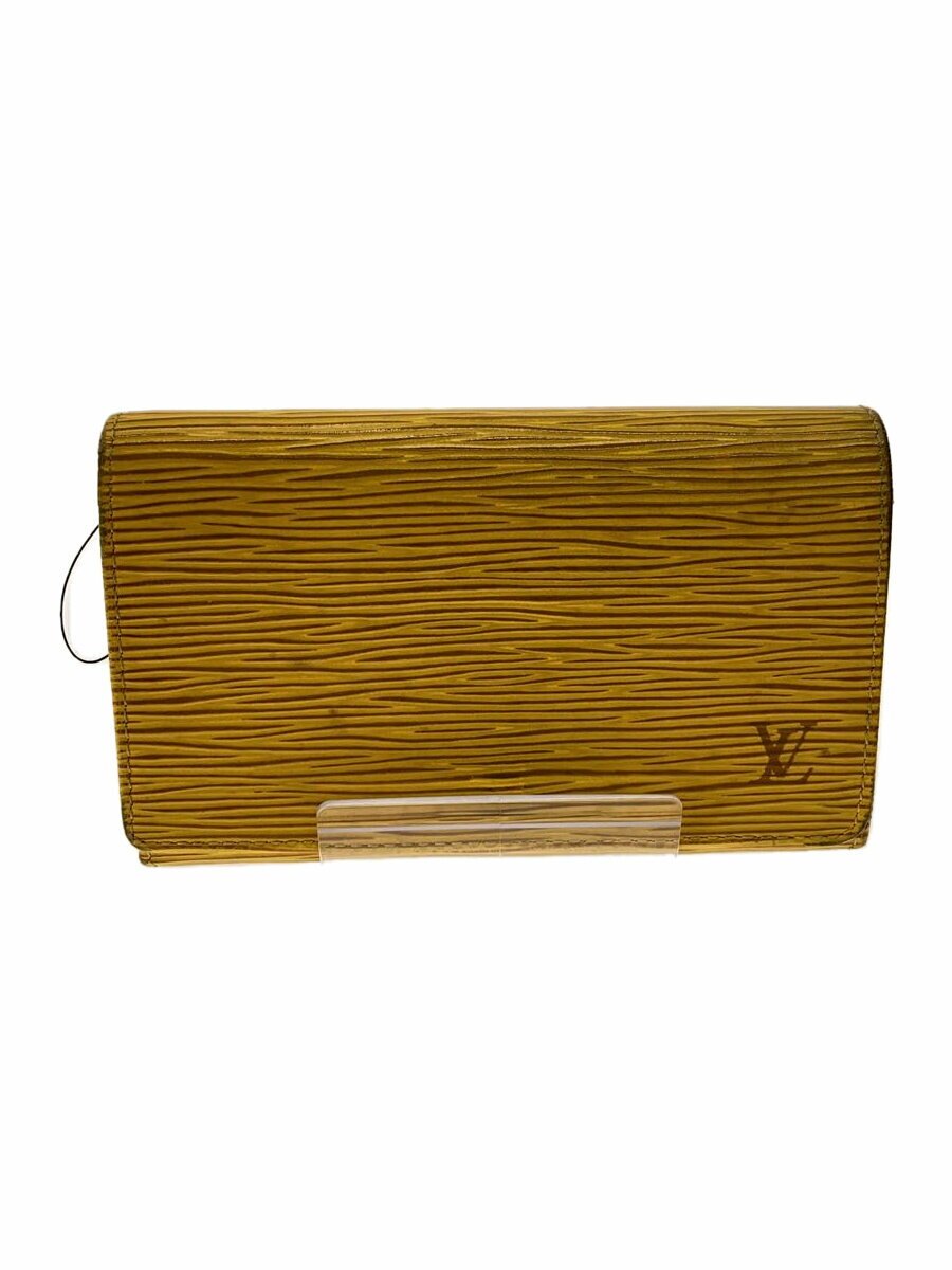 【中古】LOUIS VUITTON◆2つ折り財布/レザー/YLW/レディース/M63509【服飾雑貨他】