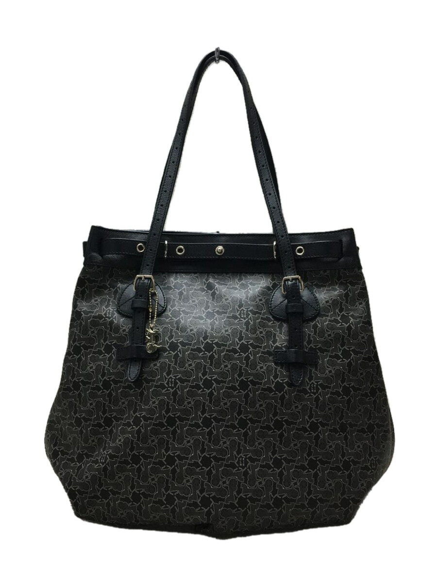 【中古】CELINE◆トートバッグ/PVC/BLK/