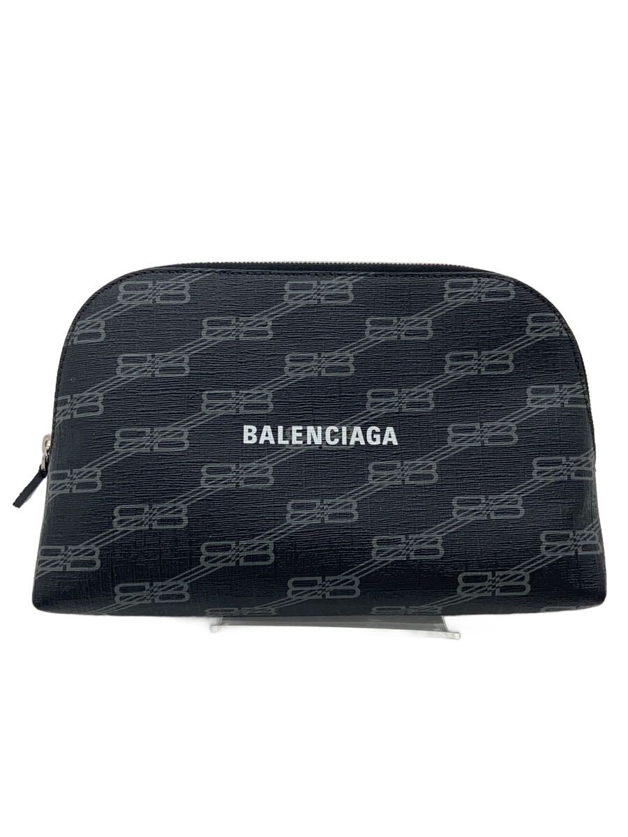 【中古】BALENCIAGA◆ポーチ/レザー/BLK/総柄/702624 1060 Q 527277//【バッグ】