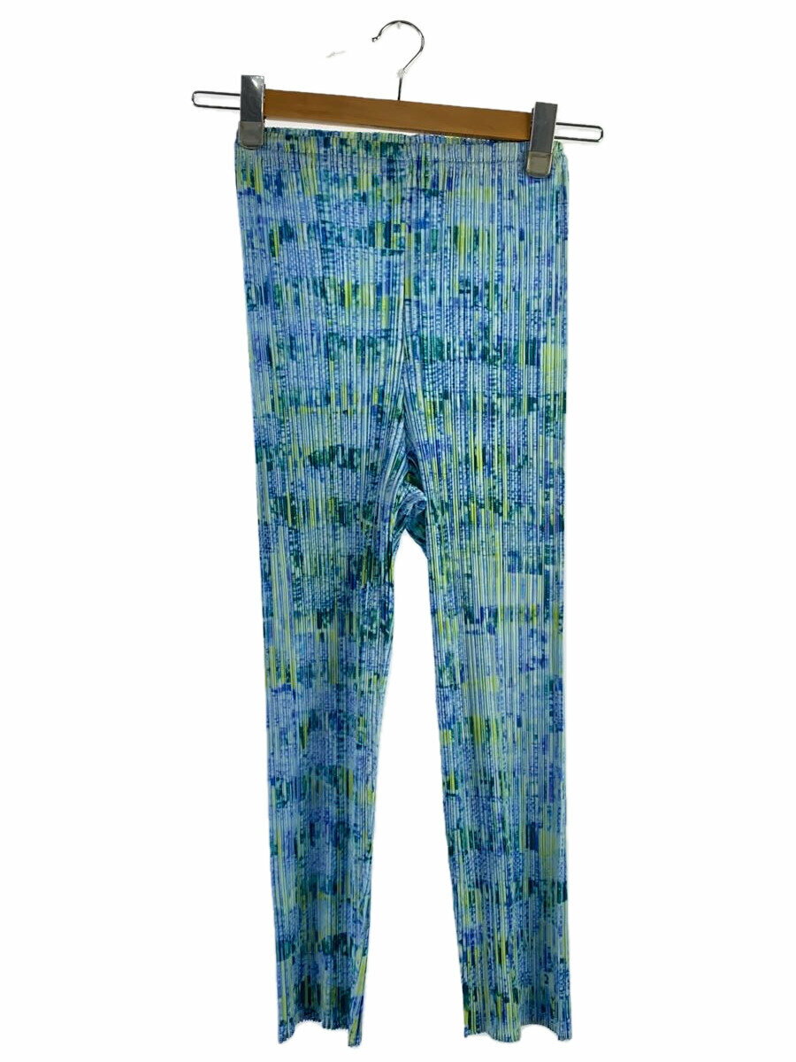 【中古】PLEATS PLEASE ISSEY MIYAKE◆ストレートパンツ/--/ポリエステル/マルチカラー/総柄/PP12-JF375【レディースウェア】