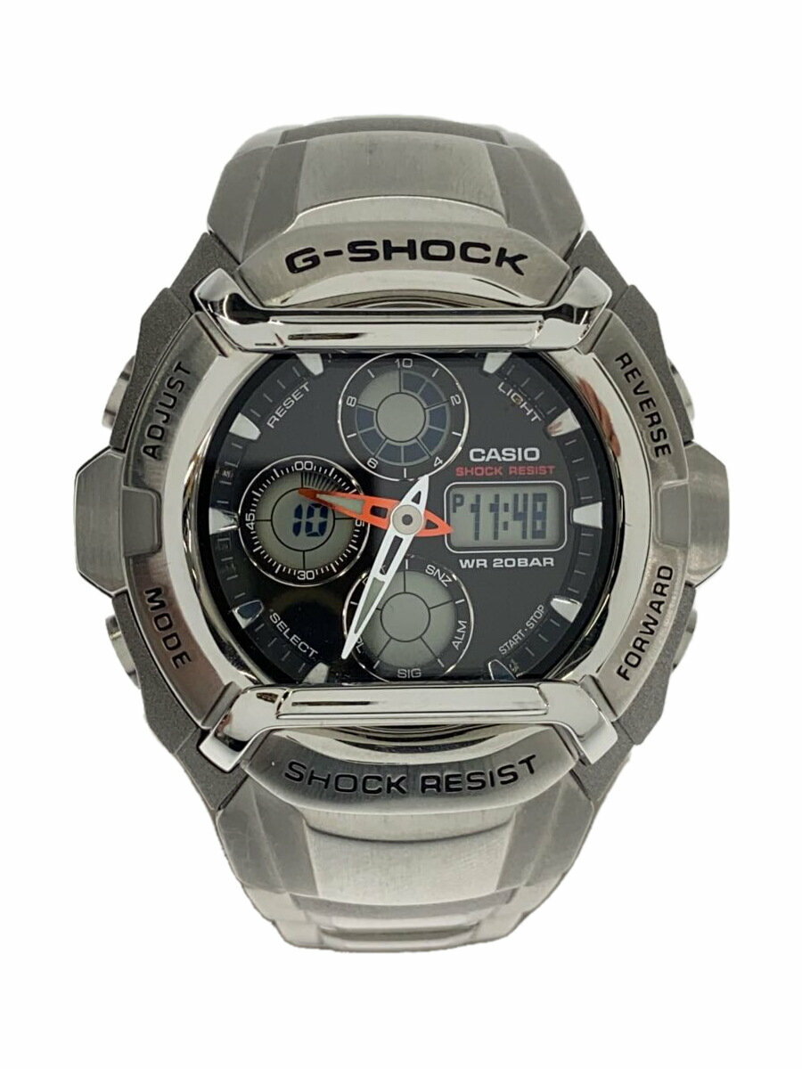 【中古】CASIO◆クォーツ腕時計/デジアナ/ステンレス/BLK/SLV/G-501D【服飾雑貨他】