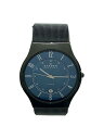 【中古】SKAGEN◆クォーツ腕時計/アナログ/ステンレス/BLU/BLK/SS/T233XLTMN【服飾雑貨他】