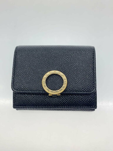 【中古】BVLGARI◆3つ折り財布/レザー/BLK/無地/レディース【服飾雑貨他】 【中古】BVLGARI◆3つ折り財布/レザー/BLK/無地/レディース【服飾雑貨他】