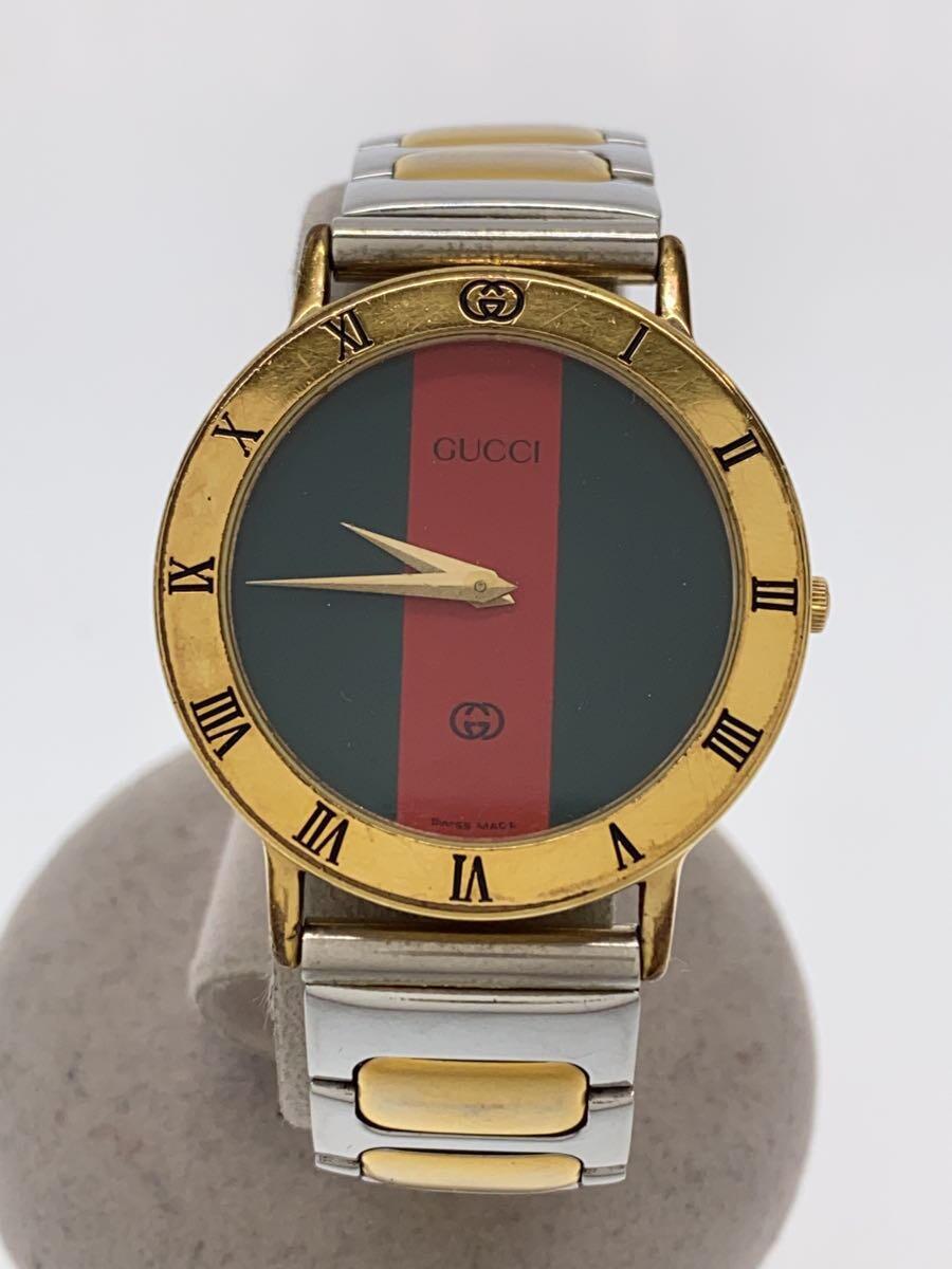 【中古】GUCCI◆クォーツ腕時計/アナログ/ステンレス/マルチカラー/3000M【服飾雑貨他】