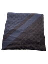 【中古】GUCCI◆ストール/ウール/NVY/総柄/メンズ【服飾雑貨他】