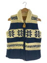 【中古】CANADIANSWEATER◆カウチンニットベスト(厚手)/38/ウール/CRM/ボーダー/ジップ//【メンズウェア】(4)