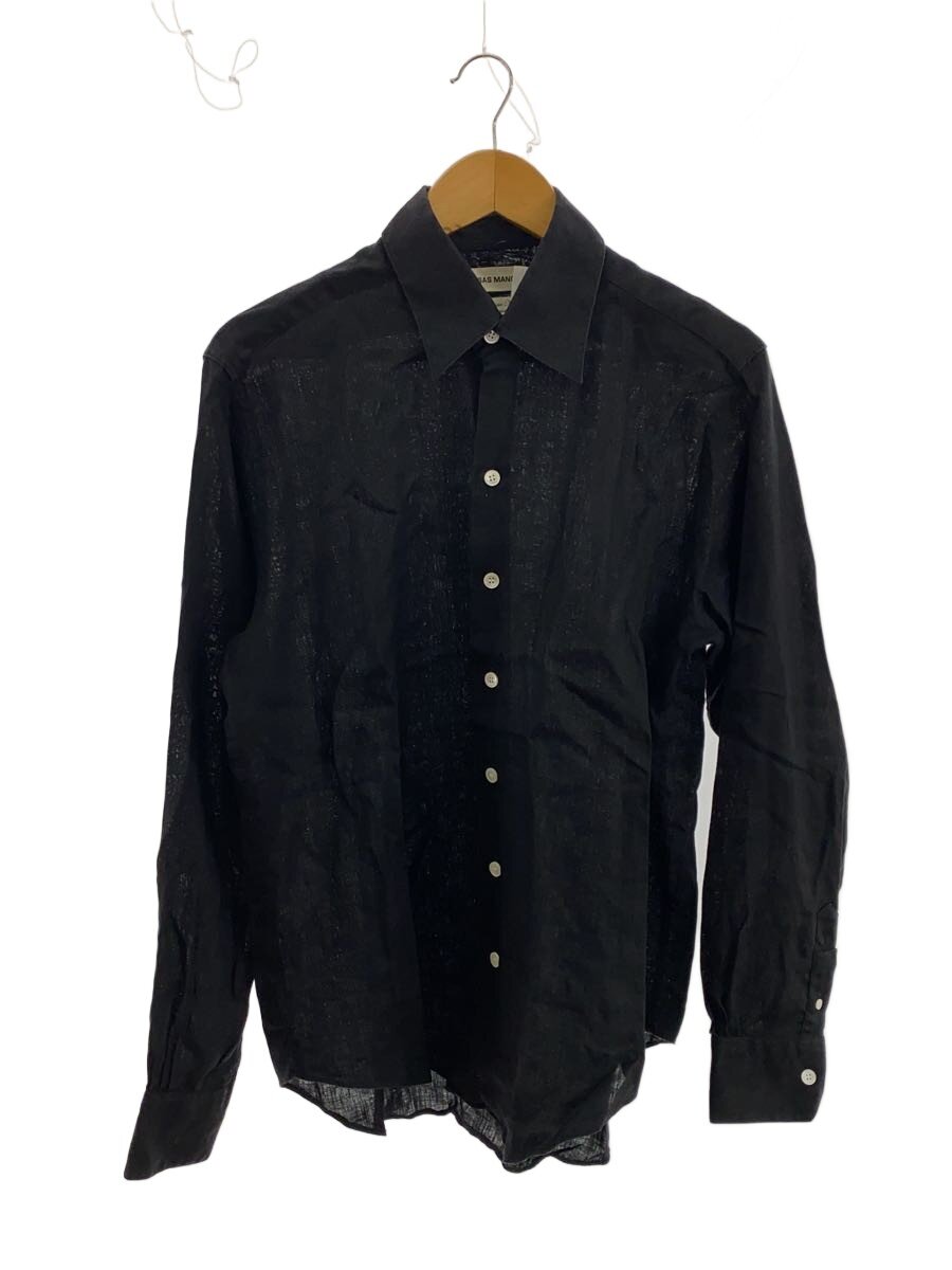 camisas manolo/長袖シャツ/--/リネン/BLK/無地/111-11-4487//