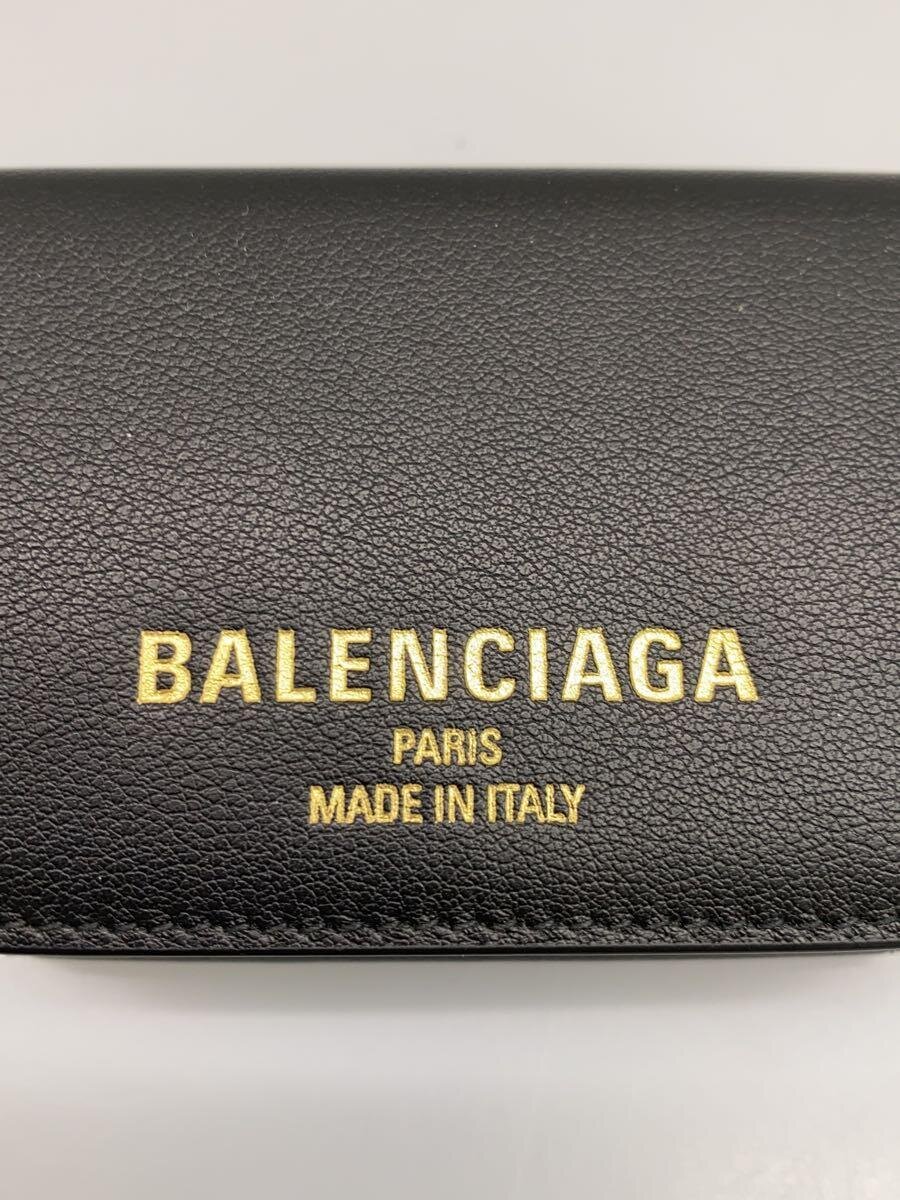 【中古】BALENCIAGA◆3つ折り財布/レザー/BLK/無地/メンズ/810904【服飾雑貨他】