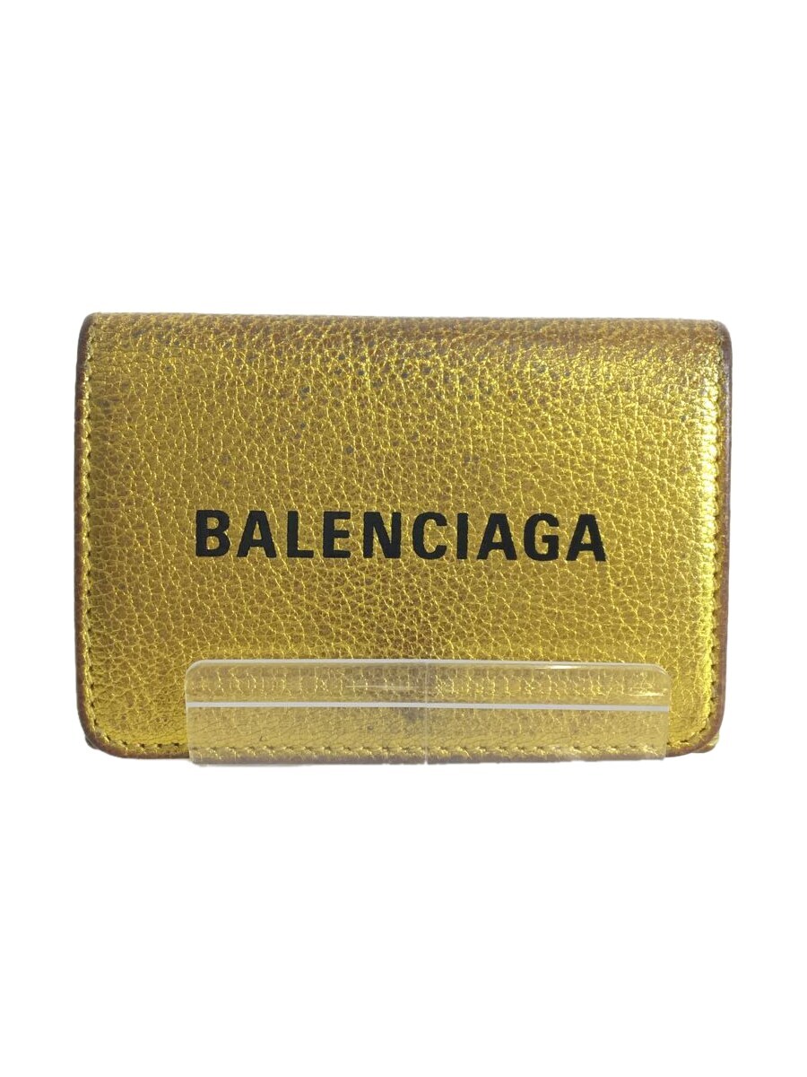 【中古】BALENCIAGA◆3つ折り財布/レザー/GLD/レディース【服飾雑貨他】