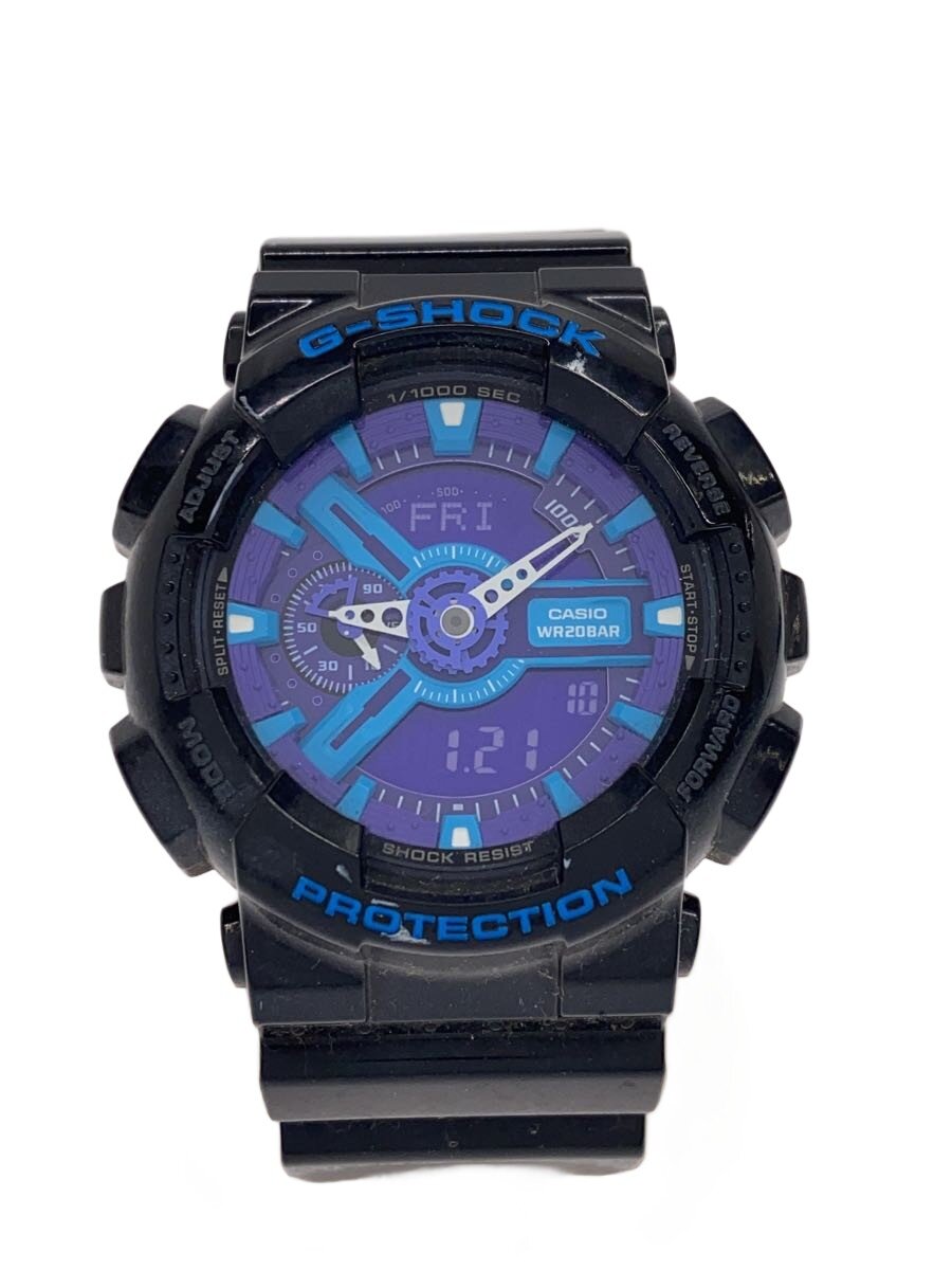 【中古】CASIO◆クォーツ腕時計・G-SHOCK/デジアナ/ラバー/BLU/BLK/SS【服飾雑貨他】