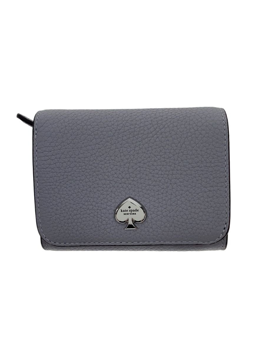 【中古】kate spade new york◆ケイラスモール/2つ折り財布/--/GRY/無地/レディース...
