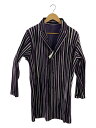【中古】HOMME PLISSE ISSEY MIYAKE◆21ss/TAILORED LINE/コート/1/ポリエステル/PUP/ストライプ/HP11JD203【メンズウェア】