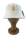 【中古】Carhartt◆バケットハット/--/コットン/WHT/メンズ【服飾雑貨他】