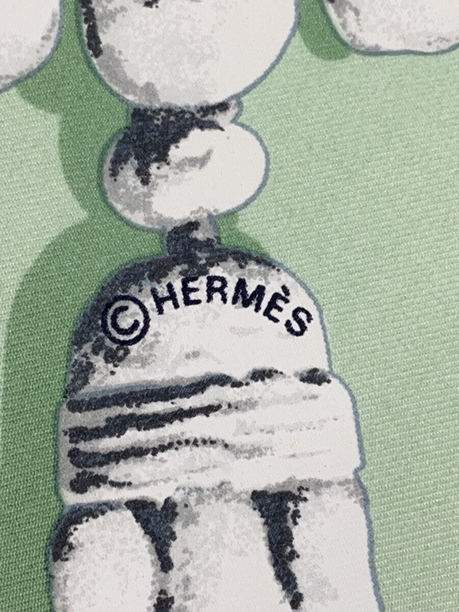 【中古】HERMES◆スカーフ/シルク/GRN/レディース【服飾雑貨他】