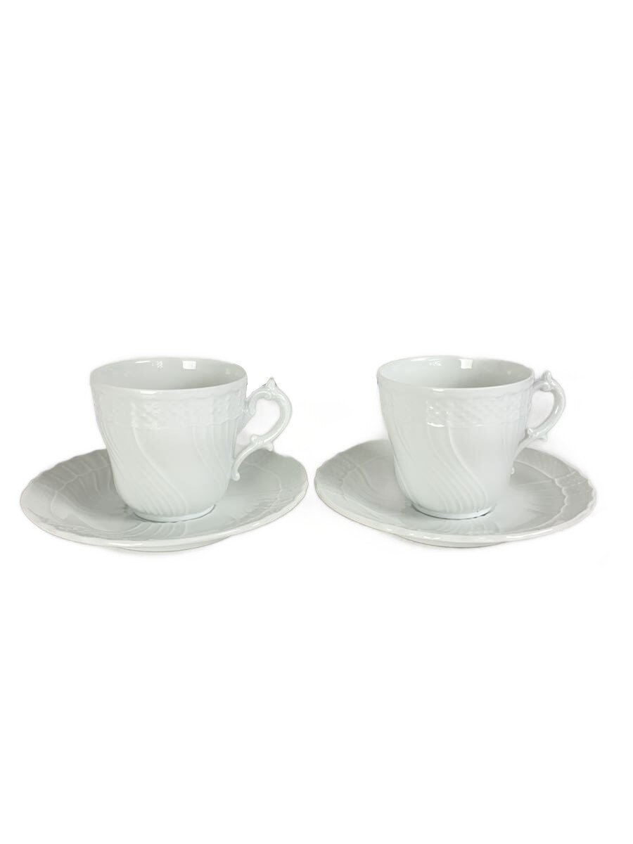 【中古】Richard Ginori◆カップ&ソーサー/2点セット/ベッキオホワイト【キッチン用品】
